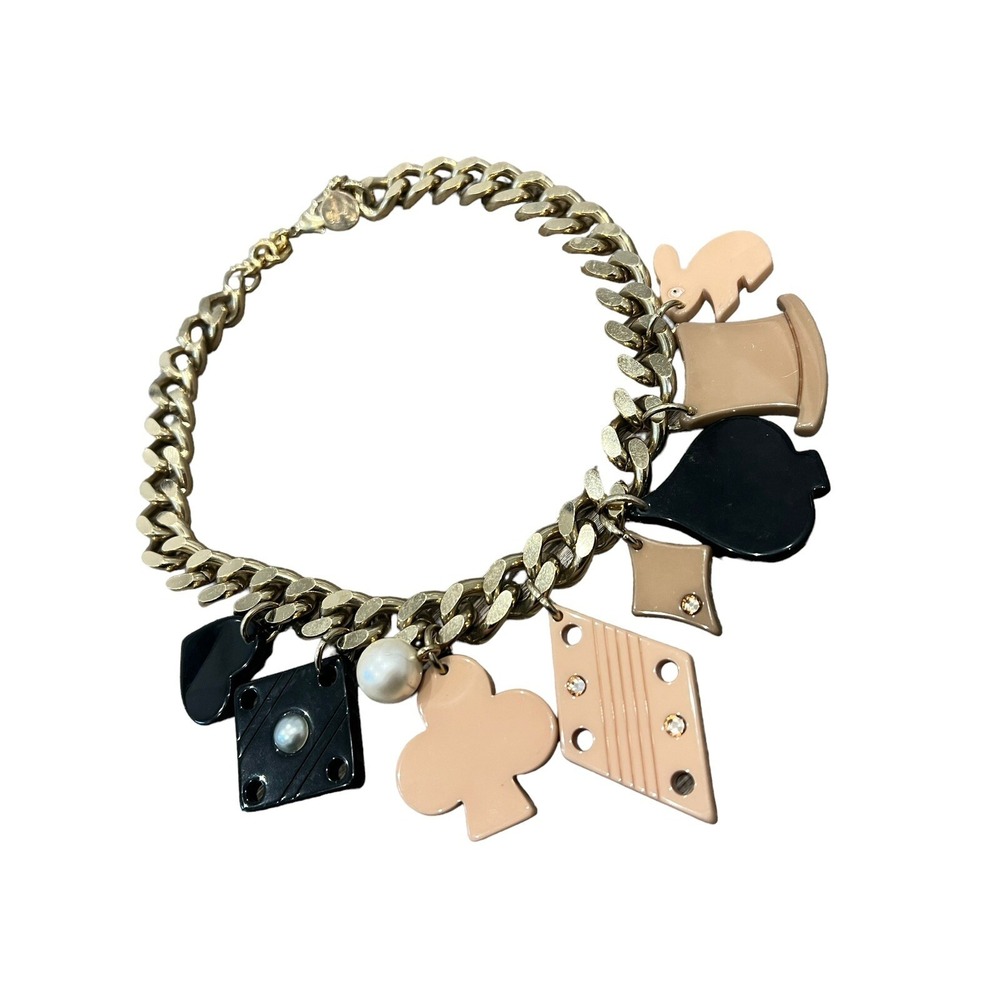 Stella McCartney X Disney Alice in Wonderland Y2K Gold Link Charm Necklace 2010